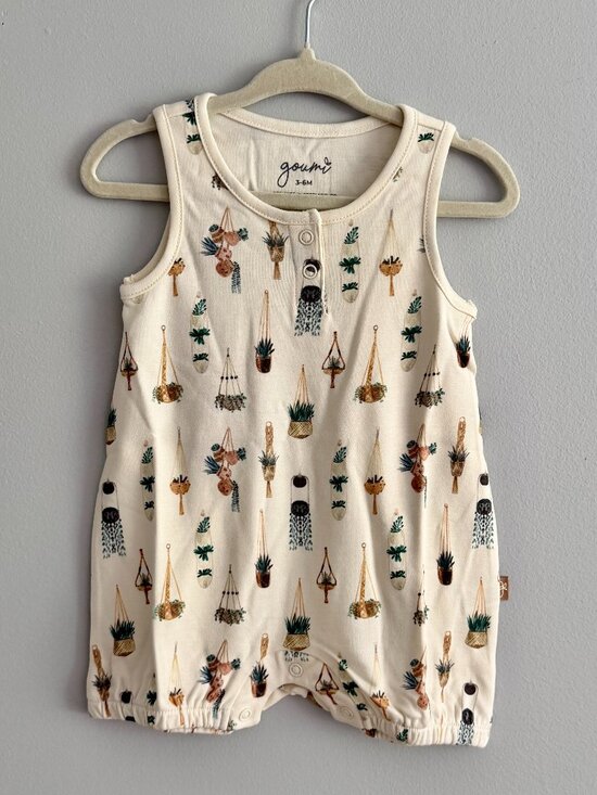 Goumi Other - Goumi Bamboo Quick Change Romper in Plants NWT 3-6M